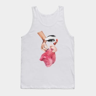 Telephone Girl with Pink Wig Tank Top